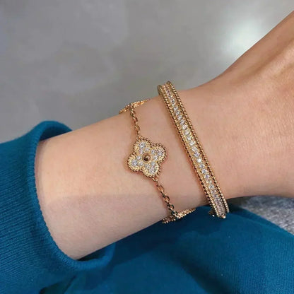 [⭐Clover Jewelry] CLOVER 5 MOTIF FULL DIAMOND BRACELET COLLECTION