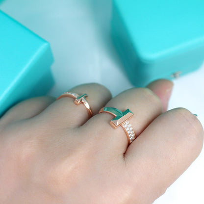 [Clover Jewelry]T1 NARROW DIAMOND PINK GOLD RING