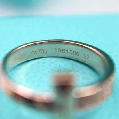 [Clover Jewelry]T1 NARROW DIAMOND PINK GOLD RING
