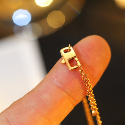 [⭐Clover Jewelry]STAR AND SUN DIAMOND PINK GOLD NECKLACE