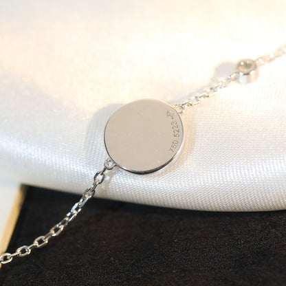 [⭐Clover Jewelry]SUN MOTIF PINK MOP SILVER BRACELET