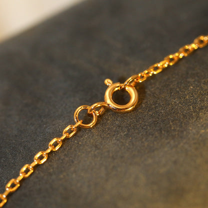 [⭐Clover Jewelry]SUN PEDANT PINK GOLD 1 DIAMOND NECKLACE
