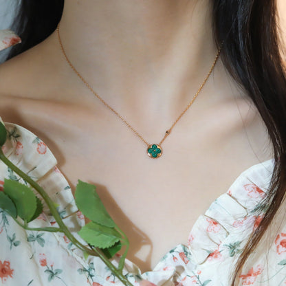 [⭐Clover Jewelry]SUN PEDANT PINK GOLD 1 DIAMOND NECKLACE