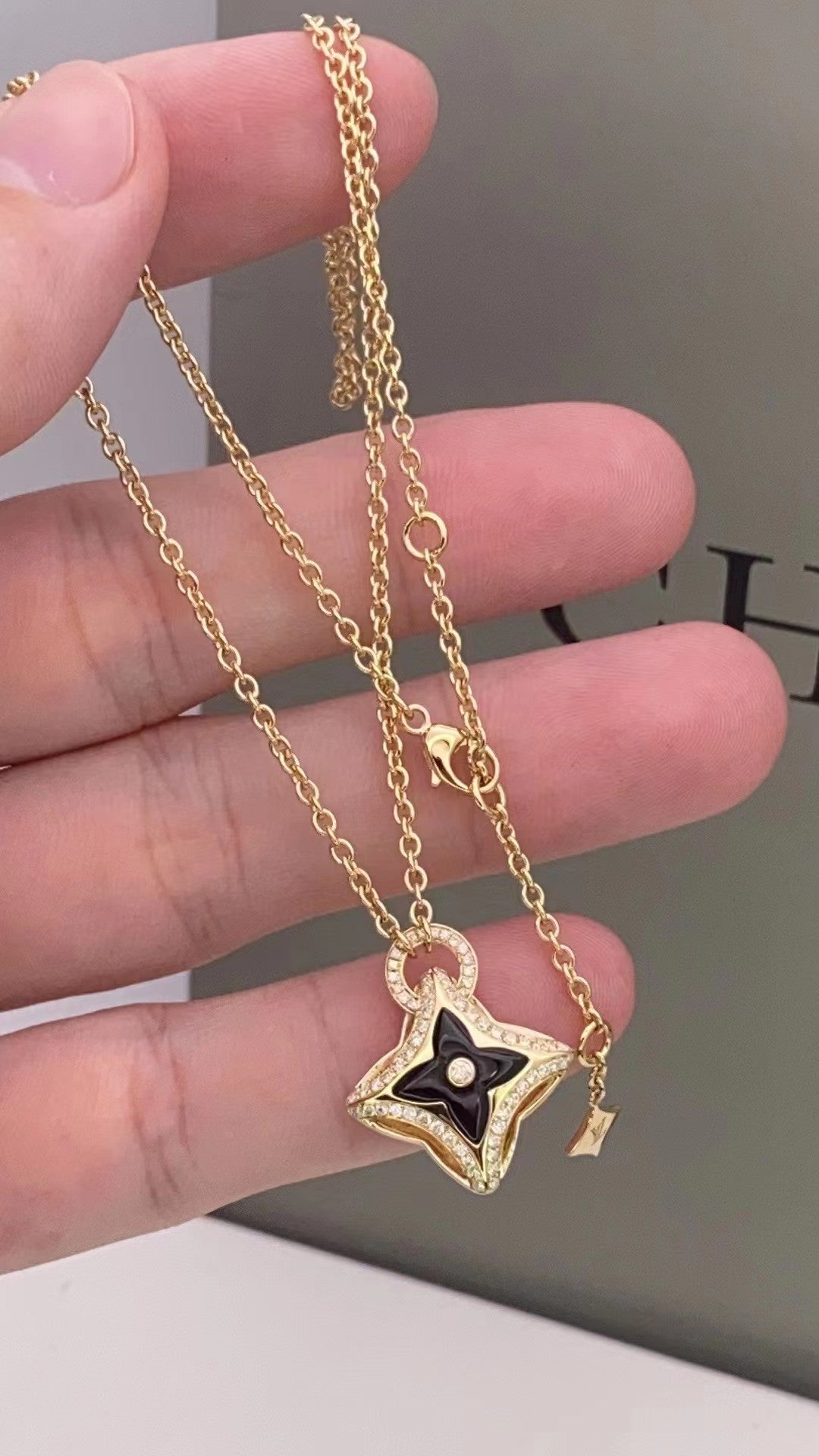 [⭐Clover Jewelry]STAR PEDANT PINK GOLD DIAMOND NECKLACE