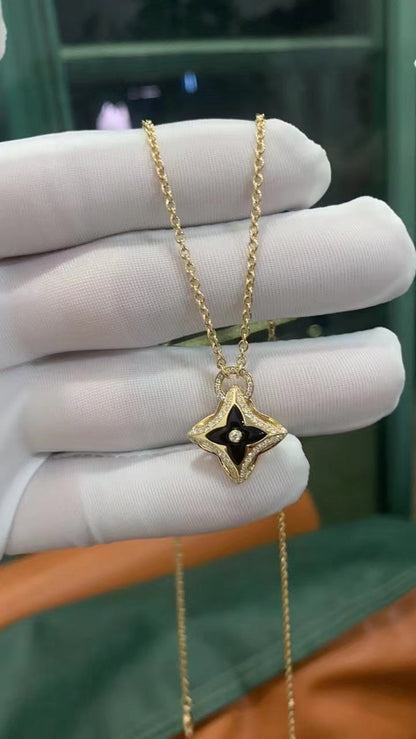 [⭐Clover Jewelry]STAR PEDANT PINK GOLD DIAMOND NECKLACE