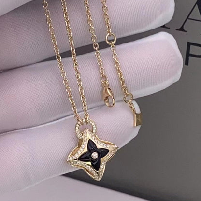 [⭐Clover Jewelry]STAR PEDANT PINK GOLD DIAMOND NECKLACE