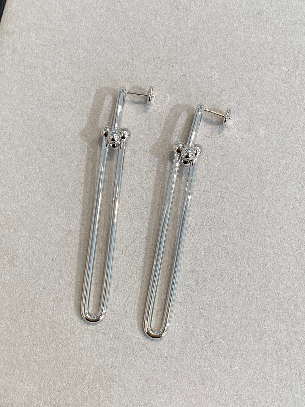 [Clover Jewelry]HARDWEAR DOUBLE LONG LINK EARRINGS
