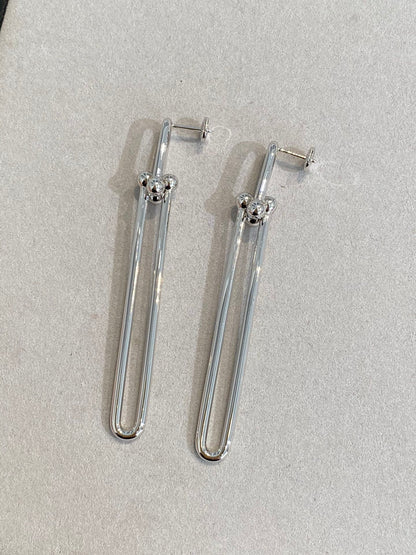 [Clover Jewelry]HARDWEAR DOUBLE LONG LINK EARRINGS