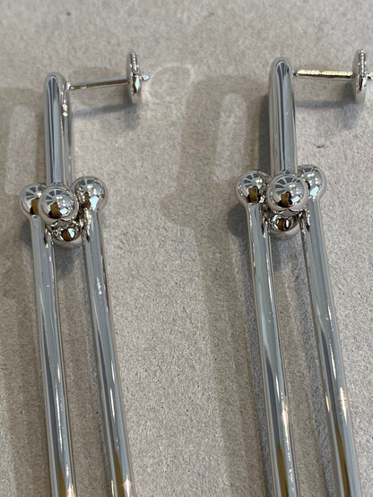 [Clover Jewelry]HARDWEAR DOUBLE LONG LINK EARRINGS