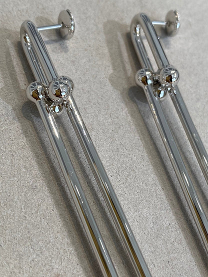 [Clover Jewelry]HARDWEAR DOUBLE LONG LINK EARRINGS