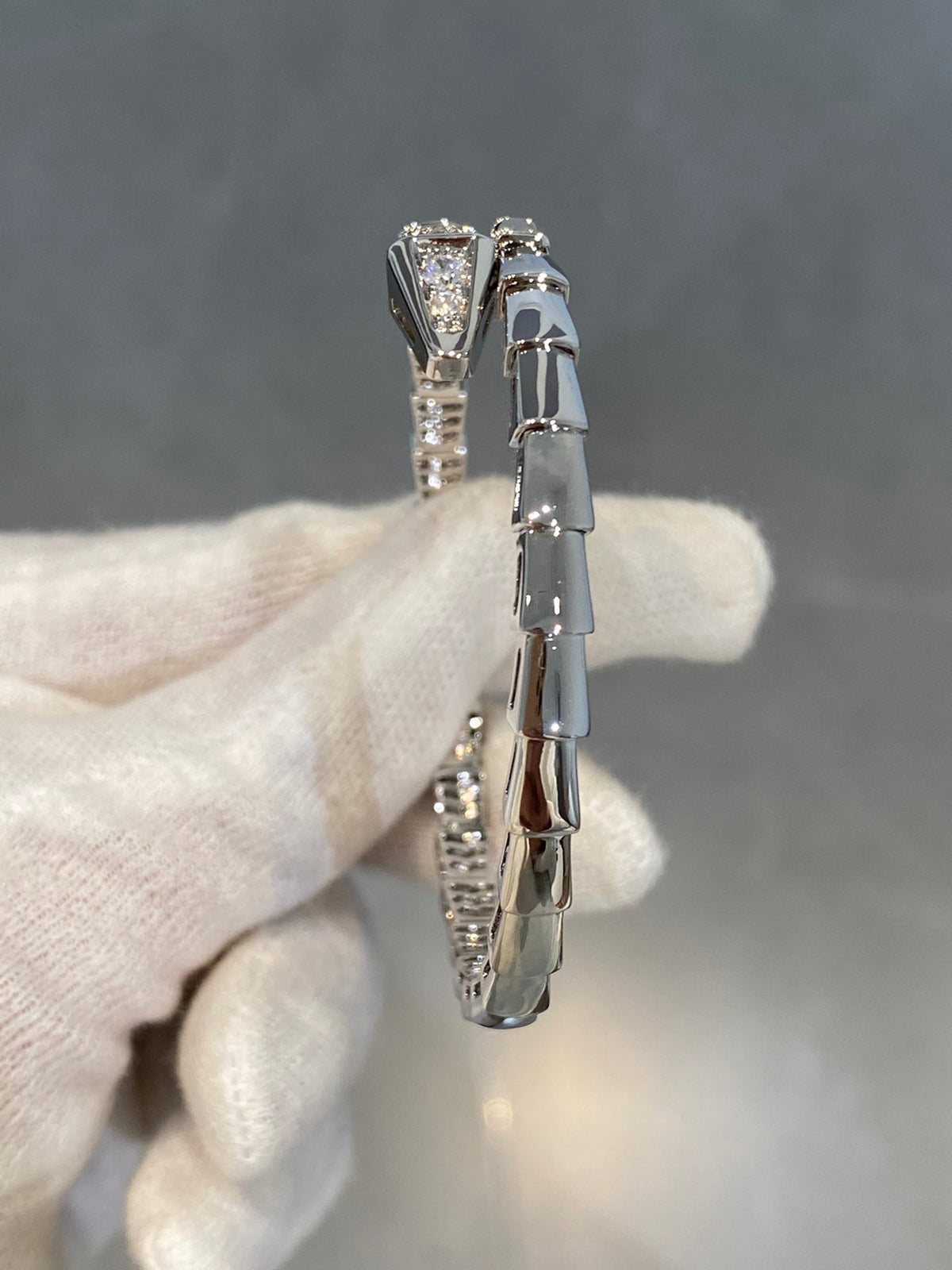 [⭐Clover Jewelry]SERPENTI BRACELET DIAMONDS SILVER
