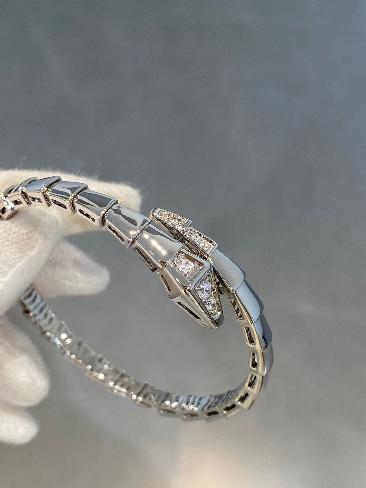 [⭐Clover Jewelry]SERPENTI BRACELET DIAMONDS SILVER