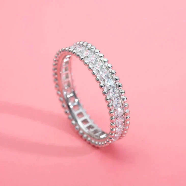 [⭐Clover Jewelry]PERLEE DIAMOND SILVER RING