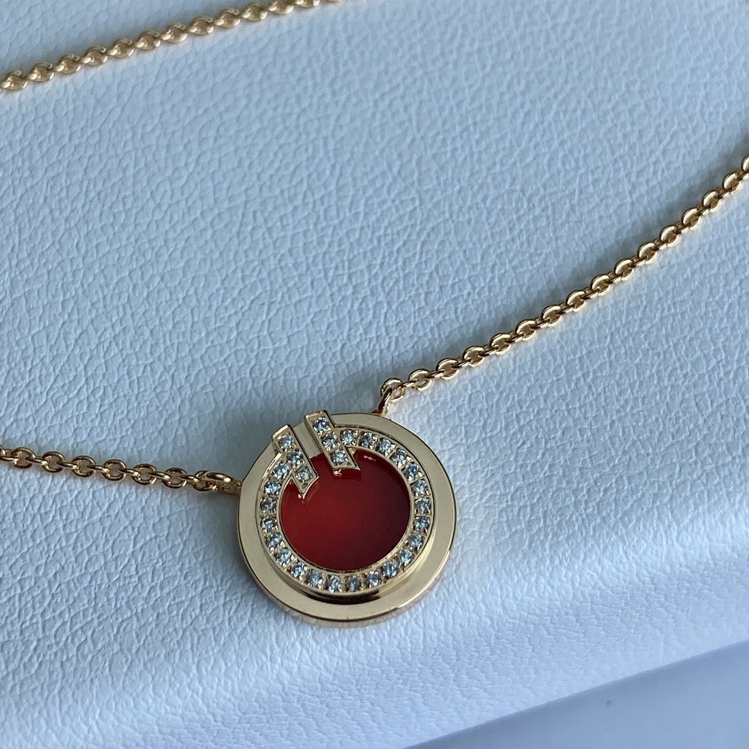 [Clover Jewelry]T DIAMOND CIRCLE PEDANT NECKLACE
