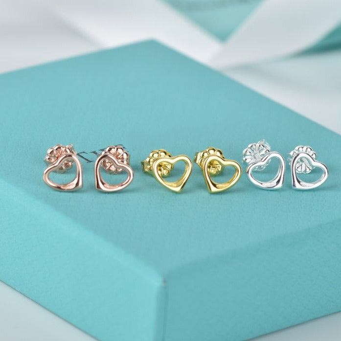 [Clover Jewelry]OPEN HEART STUD EARRINGS