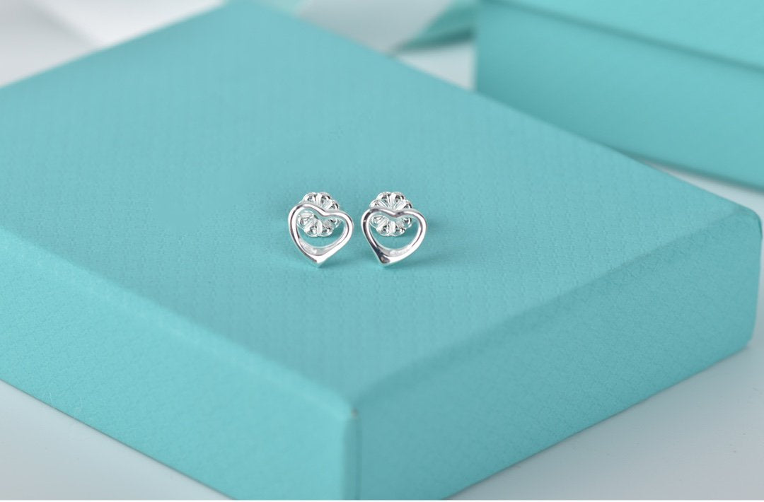 [Clover Jewelry]OPEN HEART STUD EARRINGS