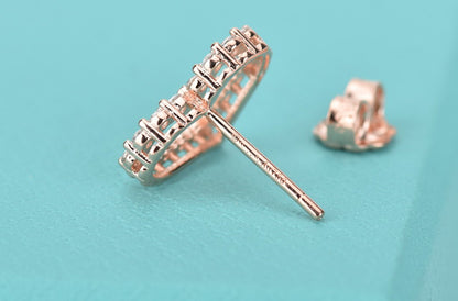 [Clover Jewelry]OPEN HEART STUD DIAMOND EARRINGS