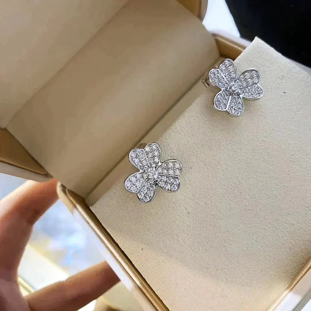 [⭐Clover Jewelry]CLOVER COMOS DIAMOND EARRINGS SILVER
