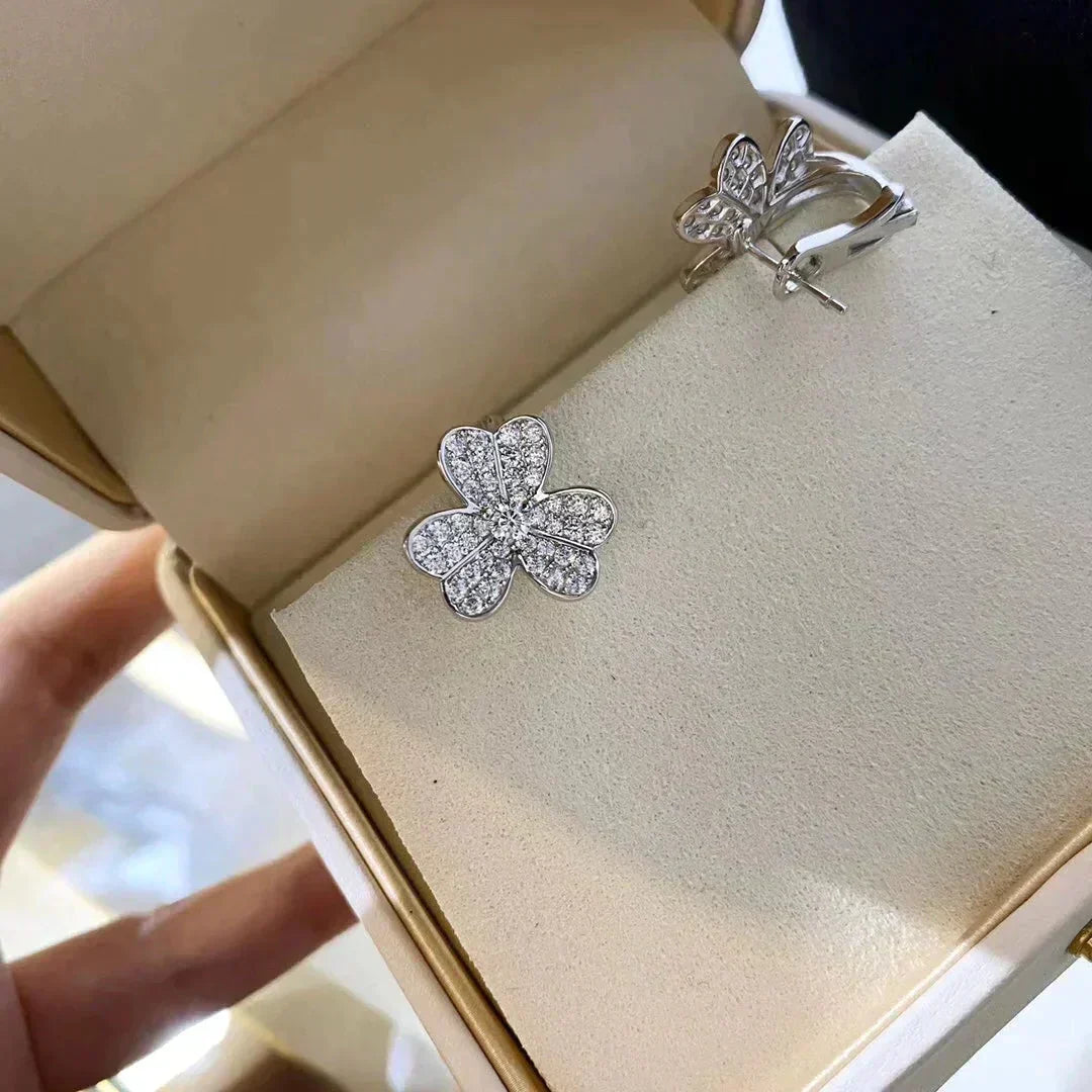 [⭐Clover Jewelry]CLOVER COMOS DIAMOND EARRINGS SILVER