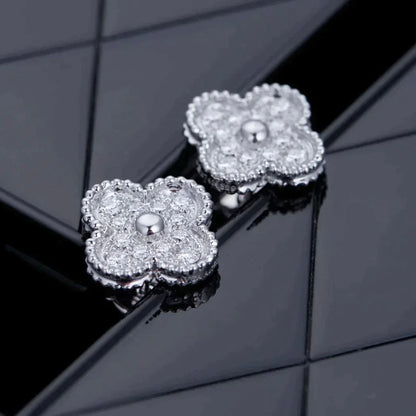 [⭐Clover Jewelry]CLOVER 1 MOTIFS DIAMOND STUD EARRINGS SILVER