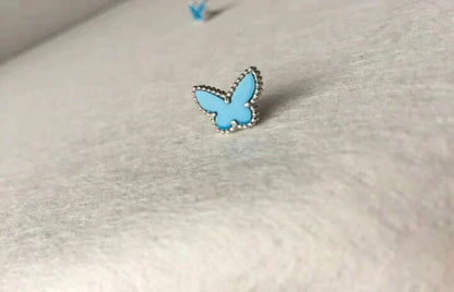 [⭐Clover Jewelry]BUTTERFLY TURQUOISE EARRINGS SILVER