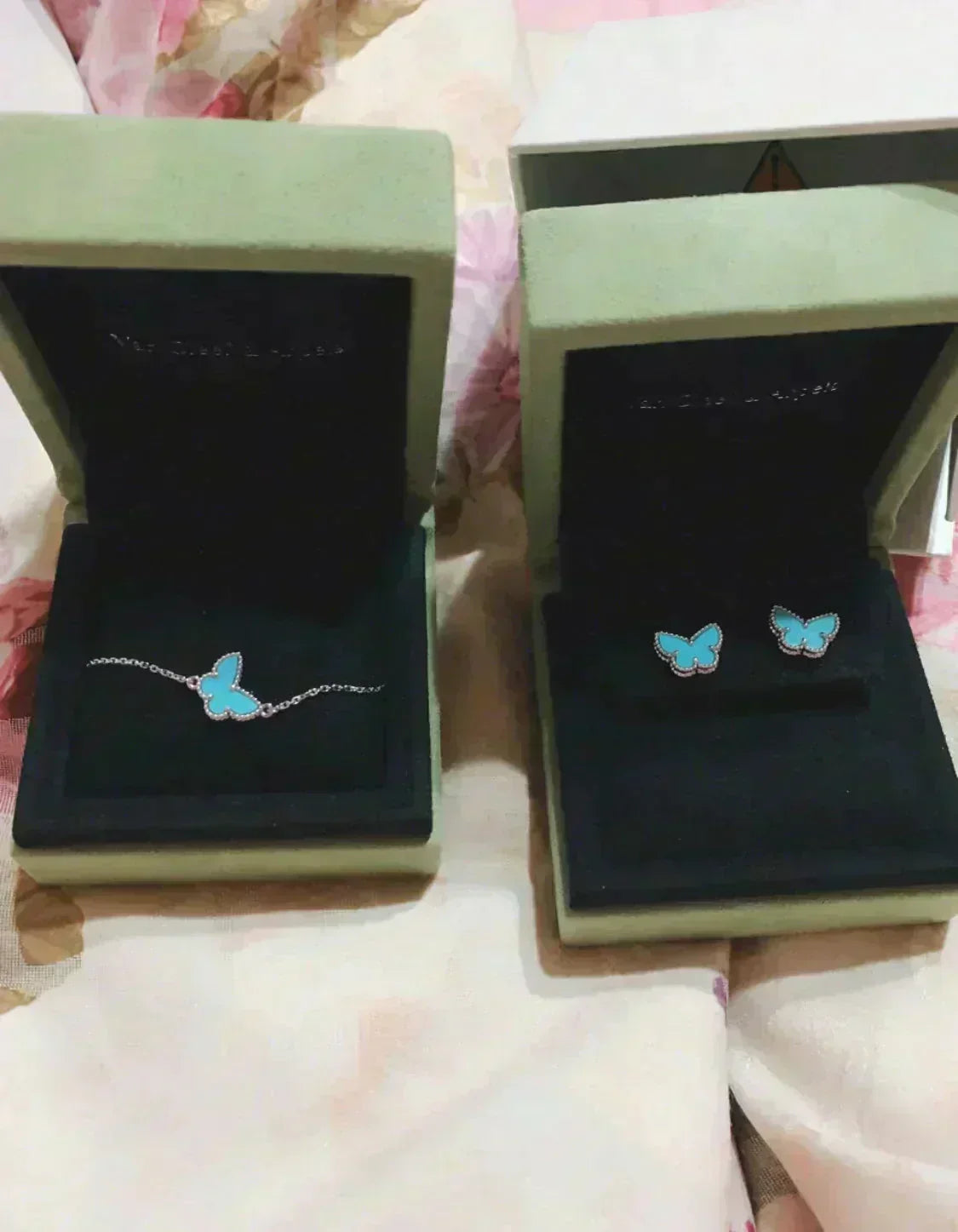 [⭐Clover Jewelry]BUTTERFLY TURQUOISE EARRINGS SILVER