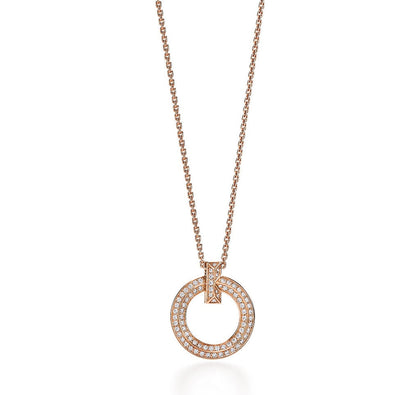 [Clover Jewelry]T CIRCLE PEDANT DIAMOND NECKLACE