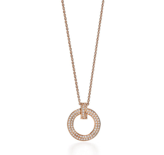 [Clover Jewelry]T CIRCLE PEDANT DIAMOND NECKLACE