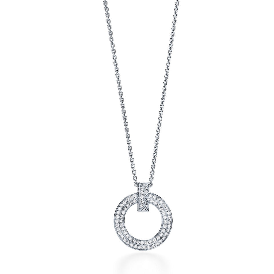 [Clover Jewelry]T CIRCLE PEDANT DIAMOND NECKLACE