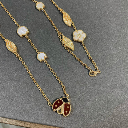 [⭐Clover Jewelry]LUCKY SPRING 15 MOTIFS GOLD NECKLACE