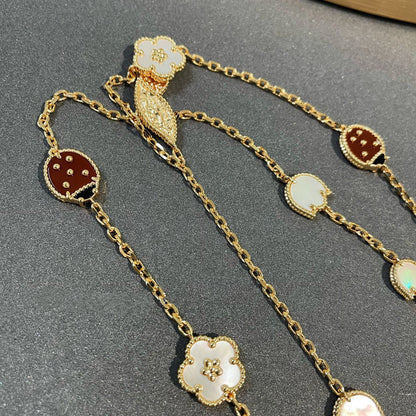 [⭐Clover Jewelry]LUCKY SPRING 15 MOTIFS GOLD NECKLACE