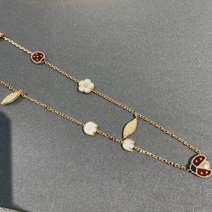 [⭐Clover Jewelry]LUCKY SPRING 15 MOTIFS GOLD NECKLACE