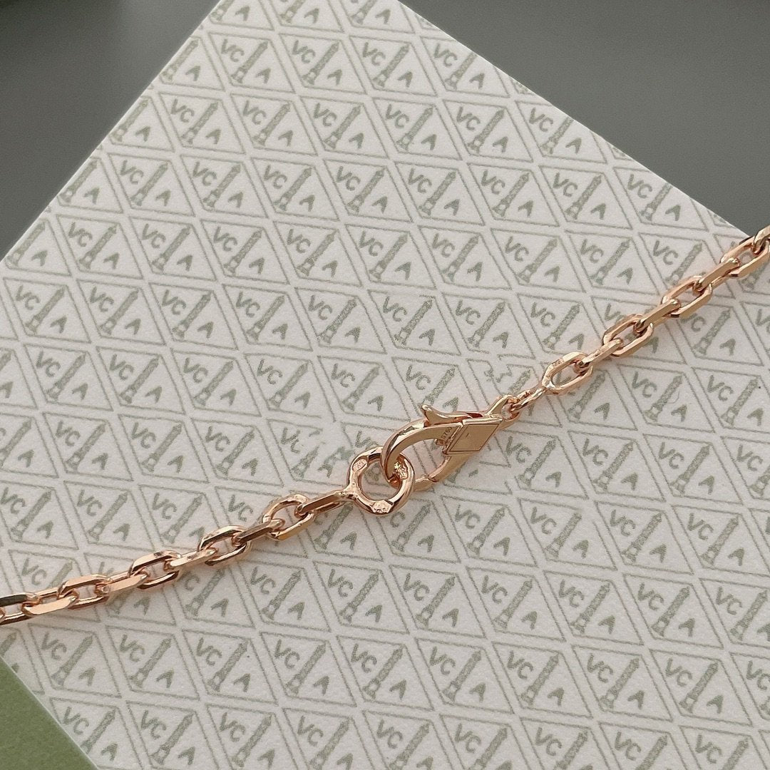 [⭐Clover Jewelry]LUCKY SPRING 15 MOTIFS ROSE GOLD NECKLACE
