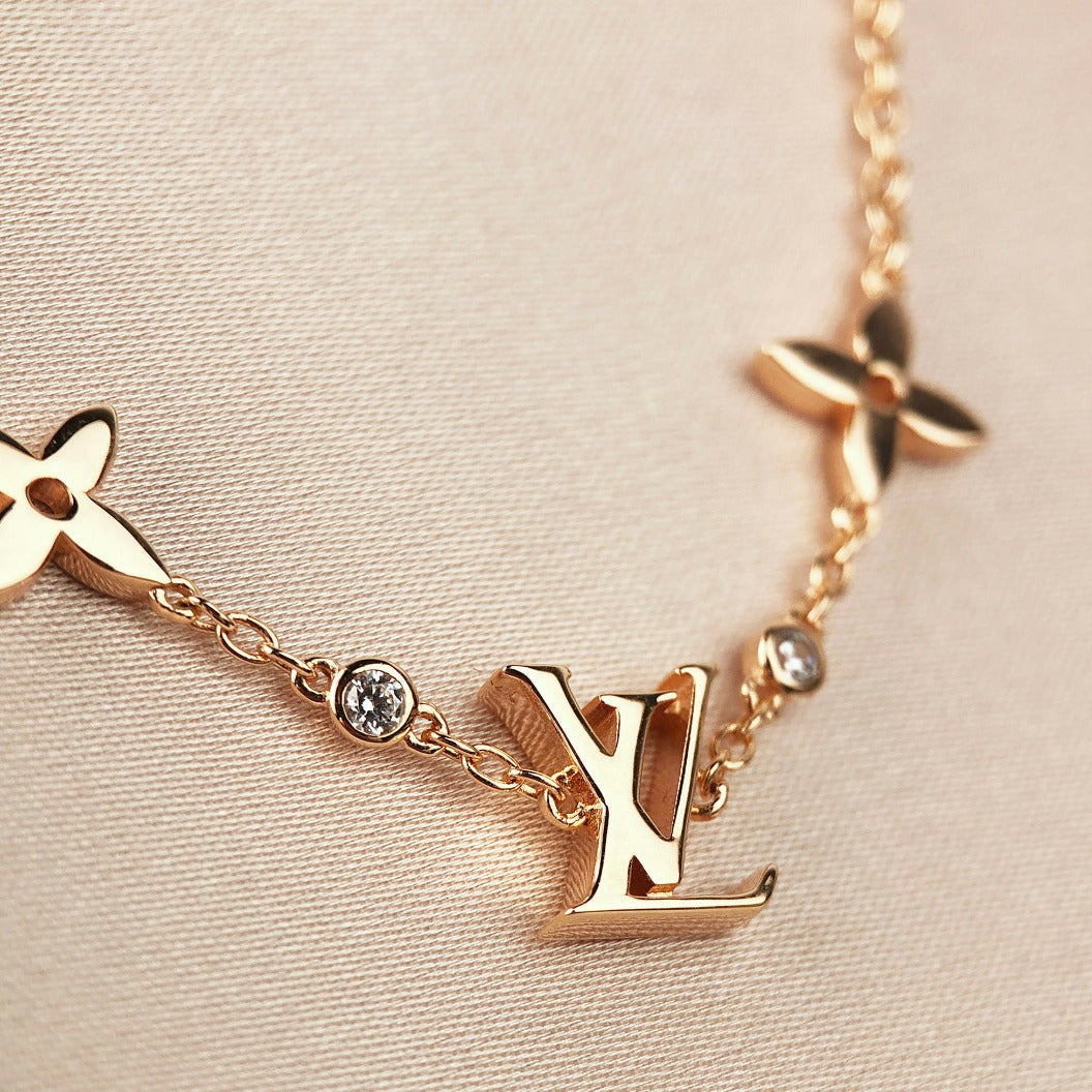 [⭐Clover Jewelry]STAR AND SUN 7 MOTIFS GOLD BRACELET
