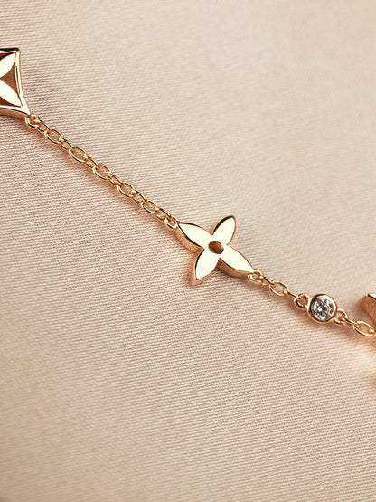 [⭐Clover Jewelry]STAR AND SUN 7 MOTIFS GOLD BRACELET