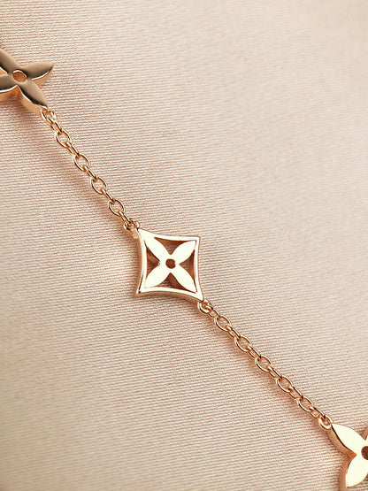 [⭐Clover Jewelry]STAR AND SUN 7 MOTIFS GOLD BRACELET