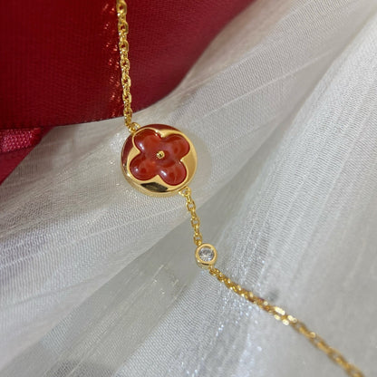 [⭐Clover Jewelry]SUN PEDANT CARNELIAN BRACELET