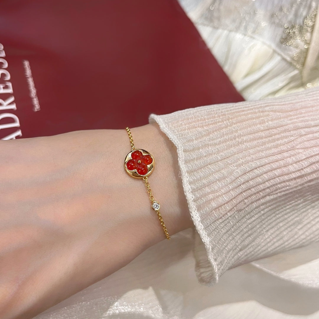 [⭐Clover Jewelry]SUN PEDANT CARNELIAN BRACELET