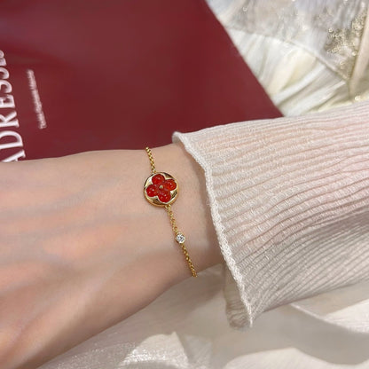 [⭐Clover Jewelry]SUN PEDANT CARNELIAN BRACELET