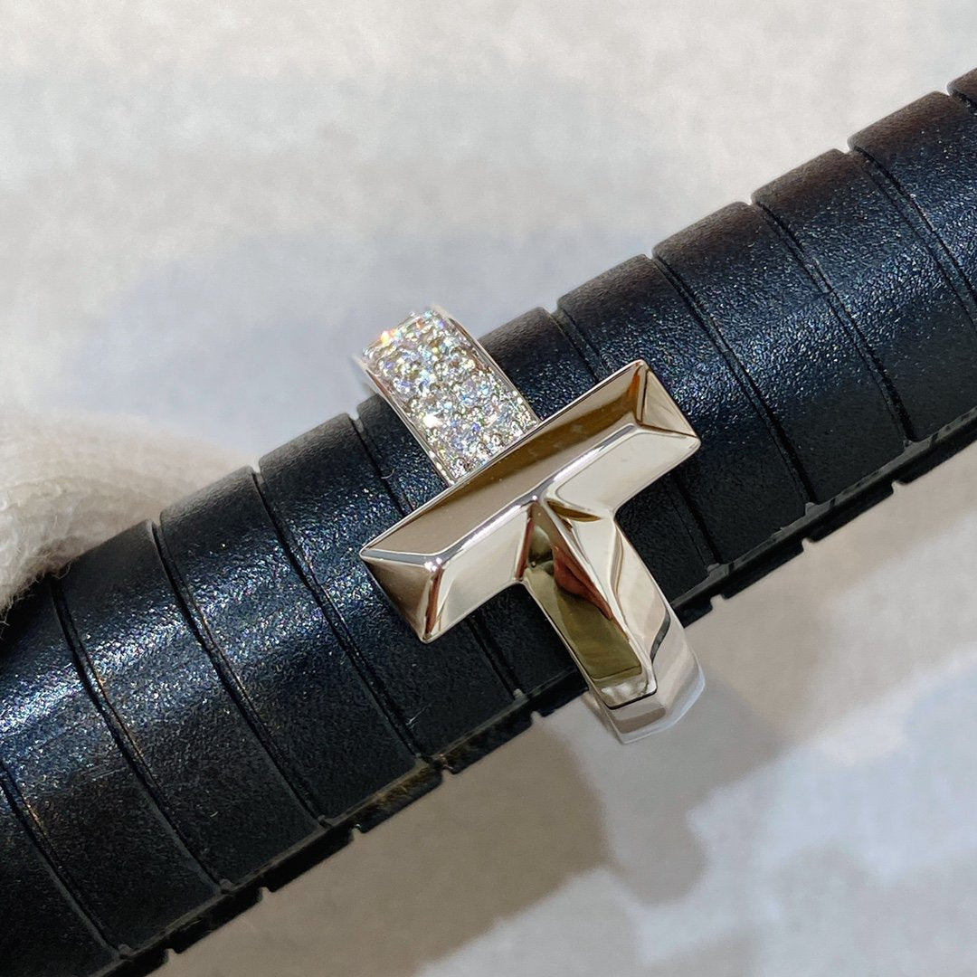 [Clover Jewelry]T WIRE MEDIUM DIAMOND RING