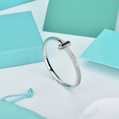 [Clover Jewelry]WIDE DIAMONDS HINGED BANGLE