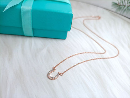 [Clover Jewelry]U PEDANT DIAMOND NECKLACE