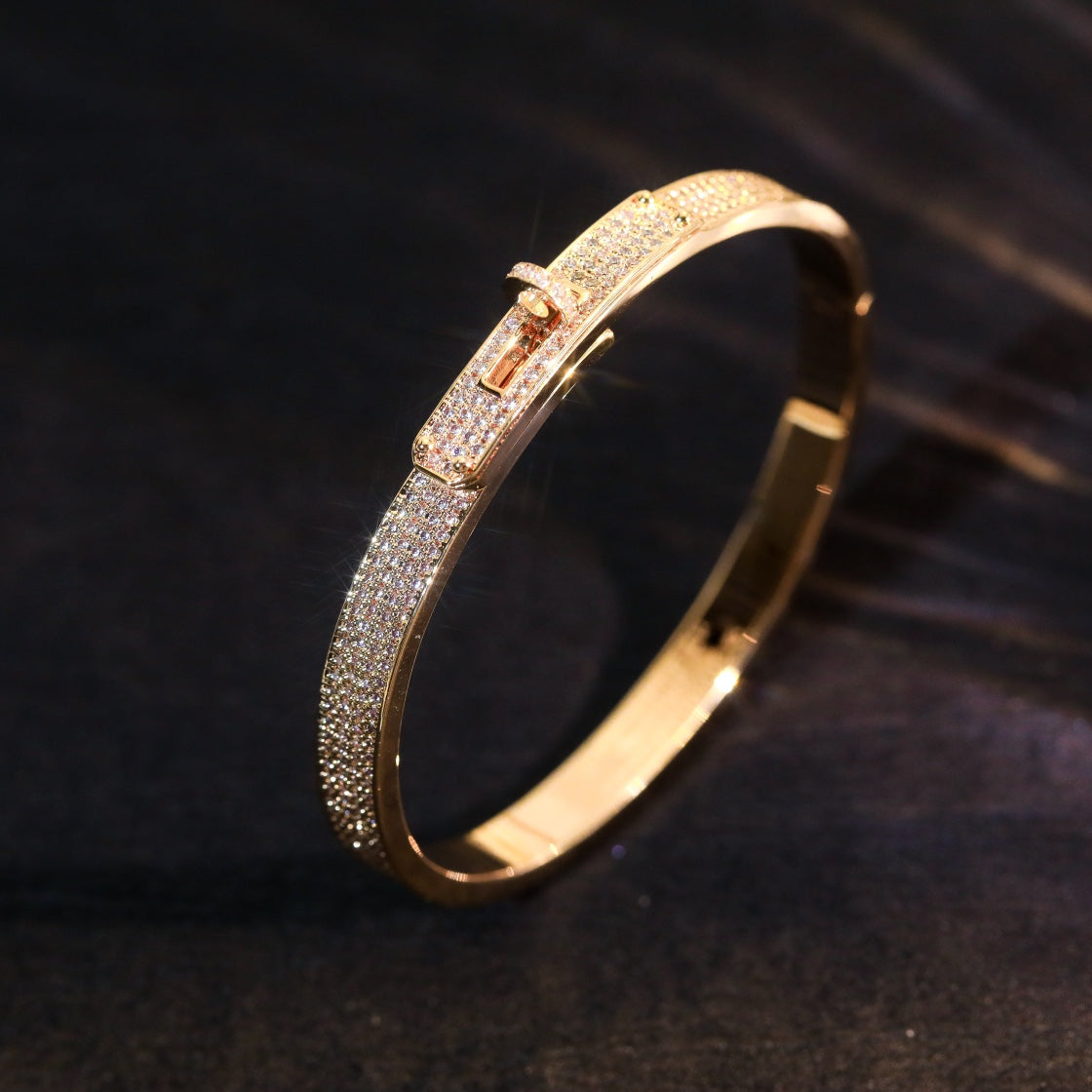[⭐Clover Jewelry]KELLY BRACELET DIAMOND PAVED