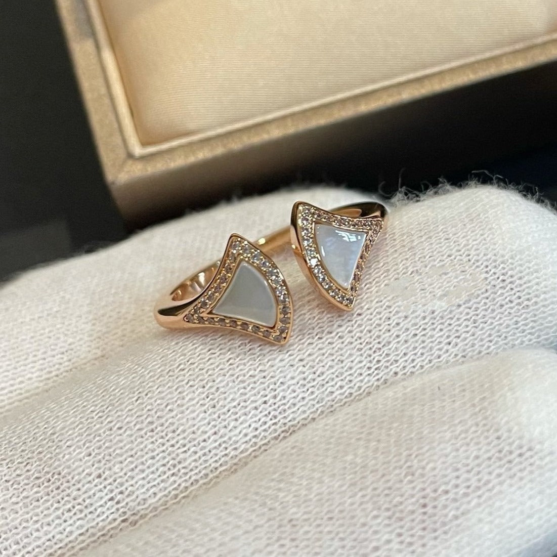 [⭐Clover Jewelry]DREAM MOP DIAMOND OPEN RING