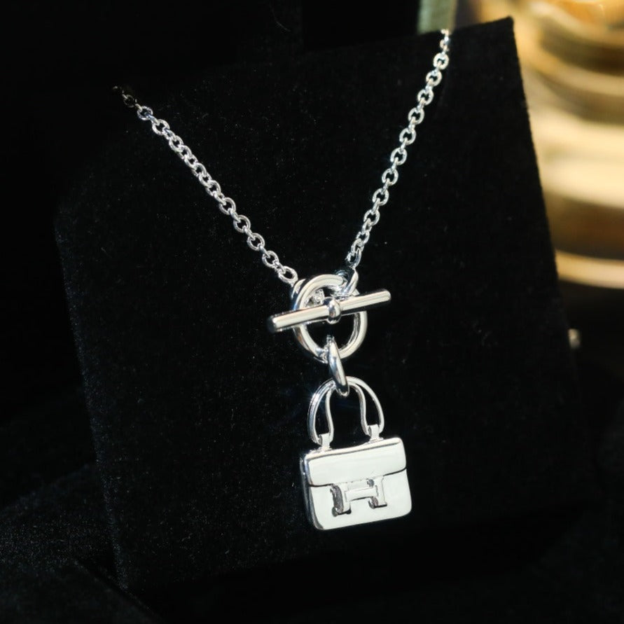 [⭐Clover Jewelry]POP H PEDANT SILVER NECKLACE