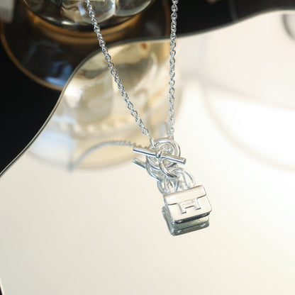 [⭐Clover Jewelry]POP H PEDANT SILVER NECKLACE