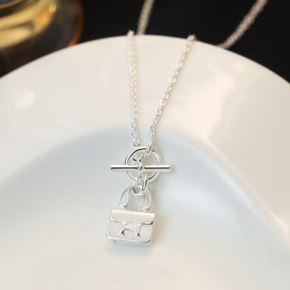 [⭐Clover Jewelry]POP H PEDANT SILVER NECKLACE