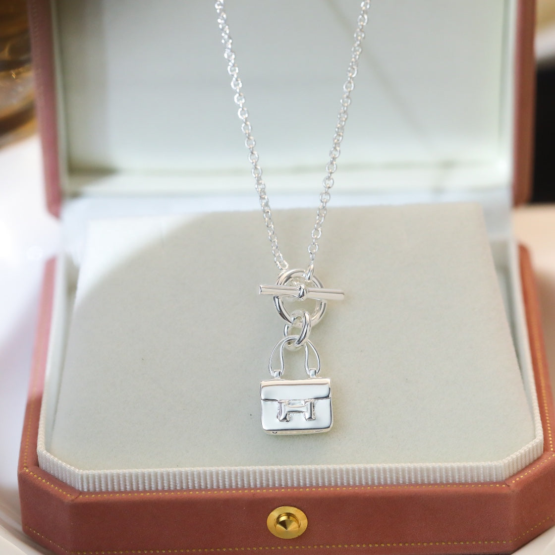 [⭐Clover Jewelry]POP H PEDANT SILVER NECKLACE