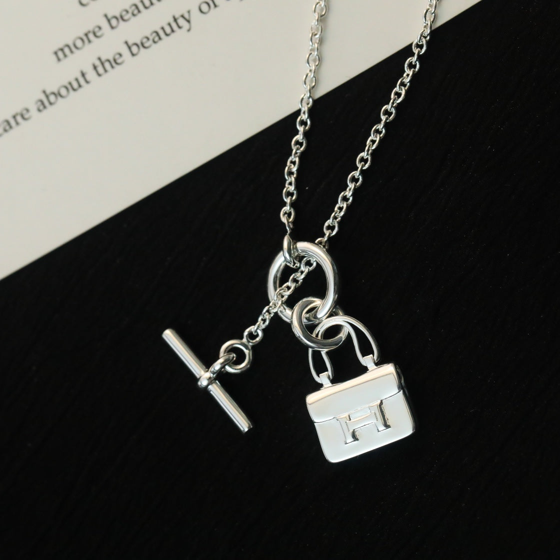 [⭐Clover Jewelry]POP H PEDANT SILVER NECKLACE