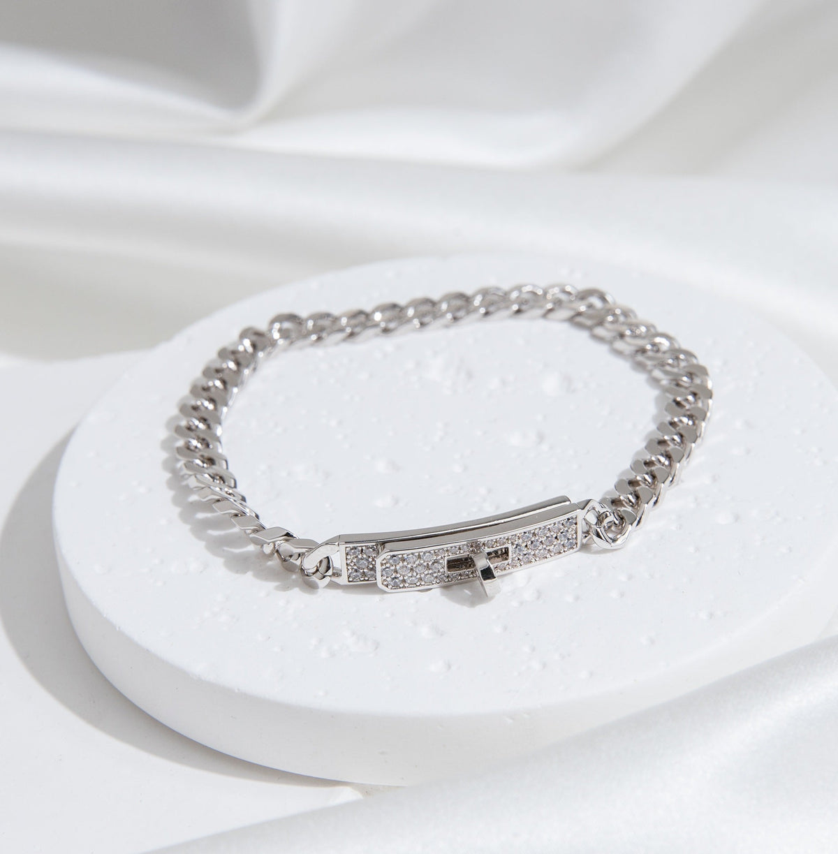 [⭐Clover Jewelry]KELLY CHAIN SILVER DIAMOND BRACELET